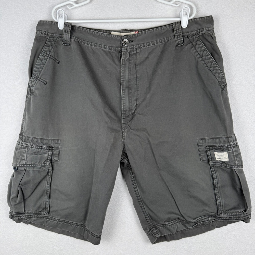 Vtg Y2K Levi's Cargo Shorts Mens 42 Gray Utility Pocket Skater Streetwear